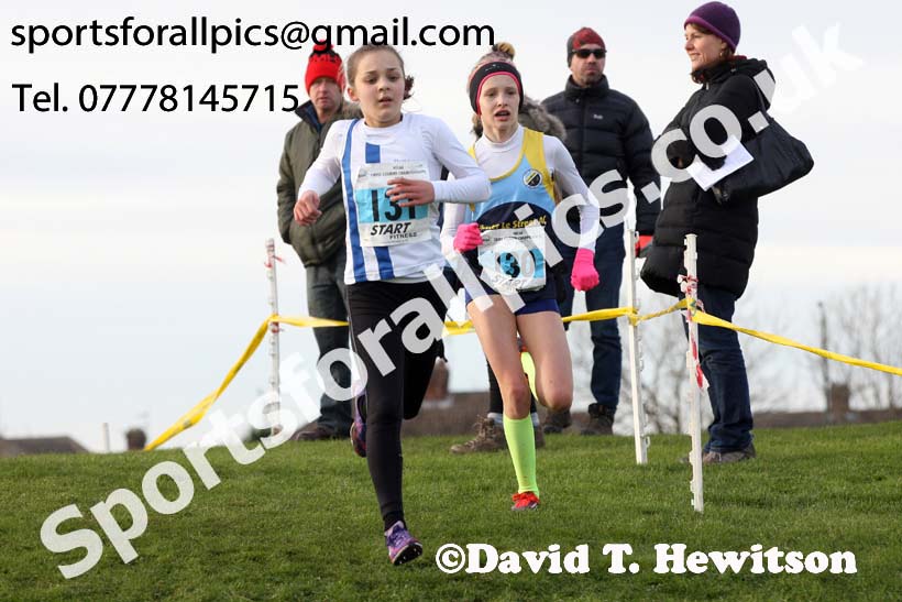 Girls under-13 North Eastern Cross Country, Redcar. Photo:  David T. Hewitson/Sports for All Pics